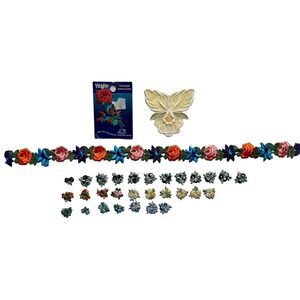 Mixed Vintage 70's‎ Floral Embroidered Applique Patches Jacket Embellishments